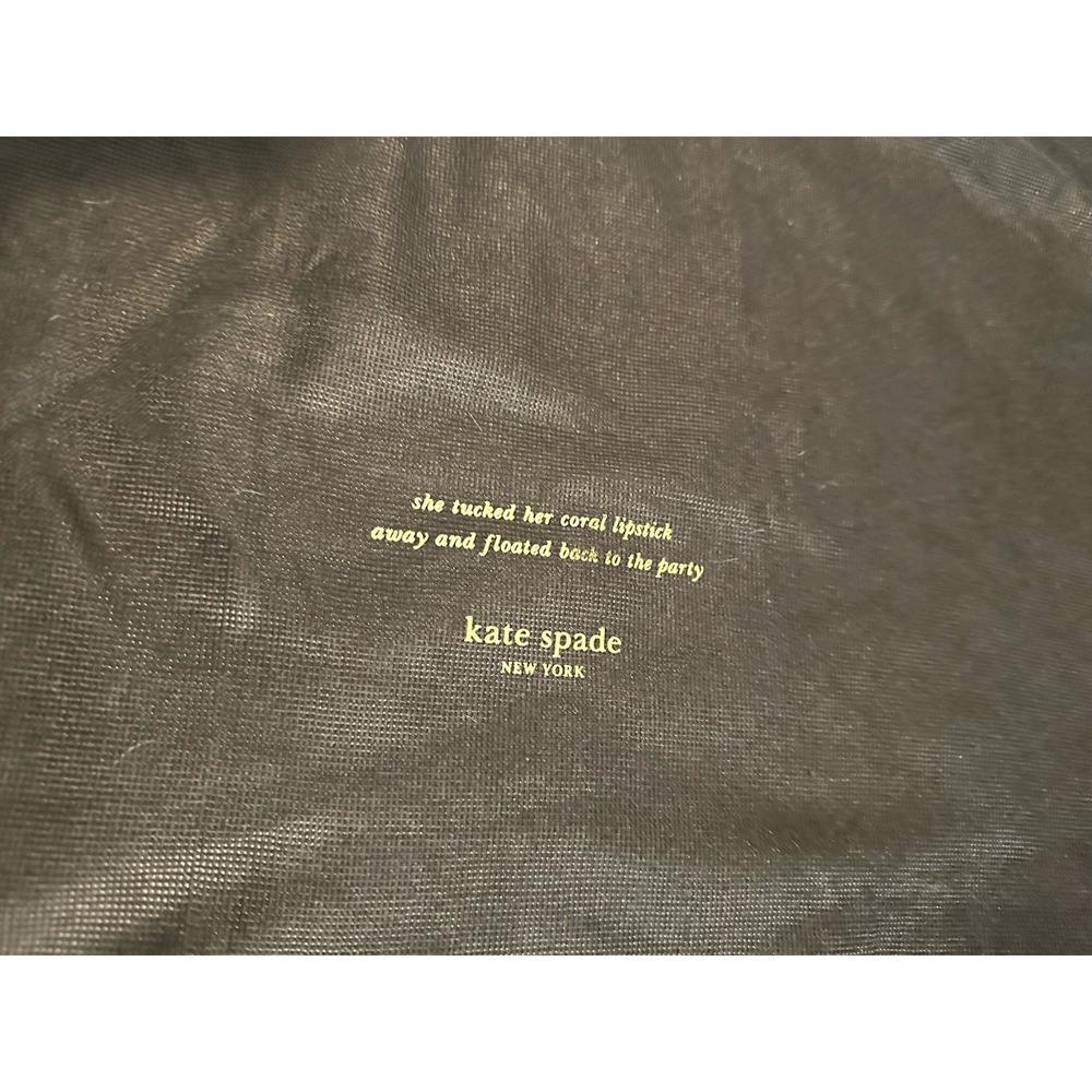 Kate Spade Dust Bag Dustbag Cover Brown Gold Letters Red Drawstring